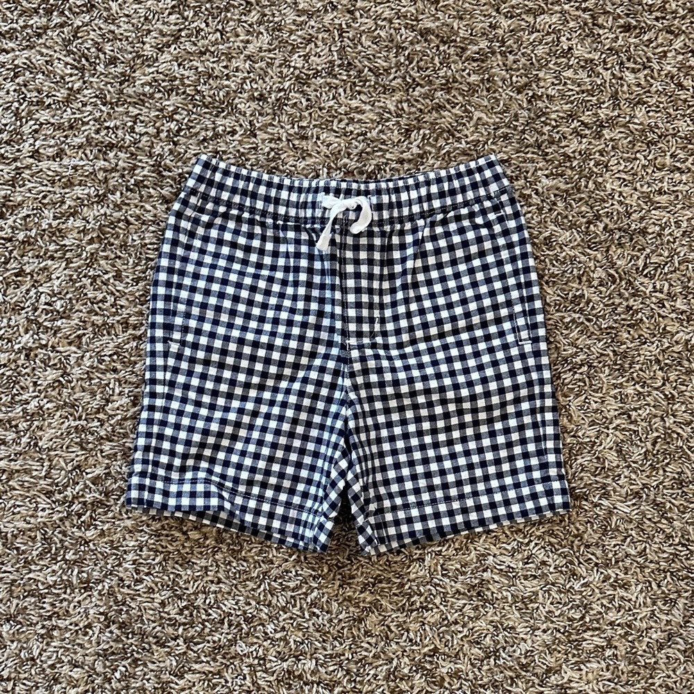 Janie and Jack Black and White Checkered Athletic Shorts